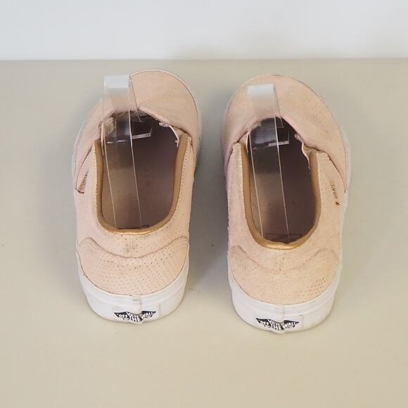 Vans Off the Wall Asher Suede Leather Perforated Slip‎ Ons Rose Pink Womens Sz 8 - Picture 4 of 10